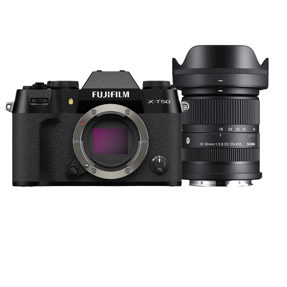 Fujifilm X-T50 Gehäuse schwarz + Sigma 18-50mm F/2.8 DC DN Contemporary Fujifilm X