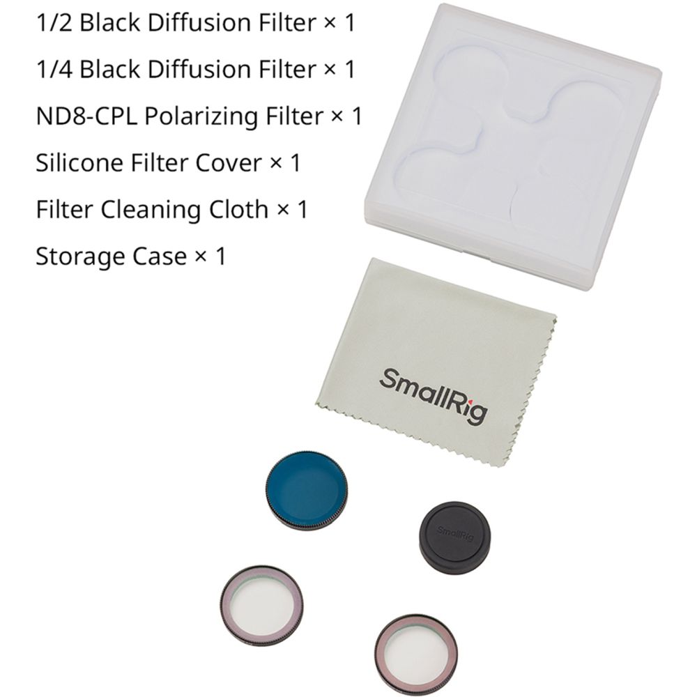SmallRig 5789 1/2 Schwarzdiffusion & 1/4 Schwarzdiffusion & ND8-CPL Polarisationsfilter-Kit für DJI Osmo Nano