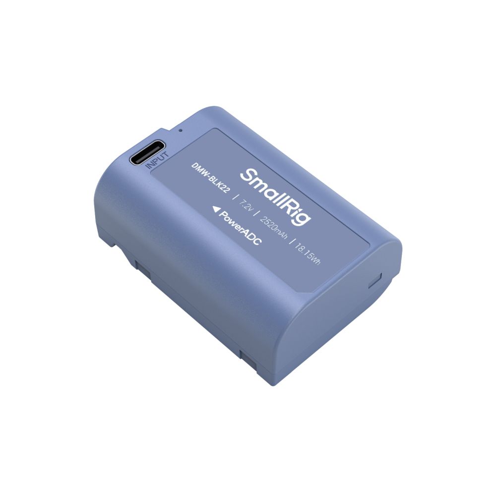 SmallRig 4906 DMW-BLK22 USB-C wiederaufladbarer Kamera-Akku, blau