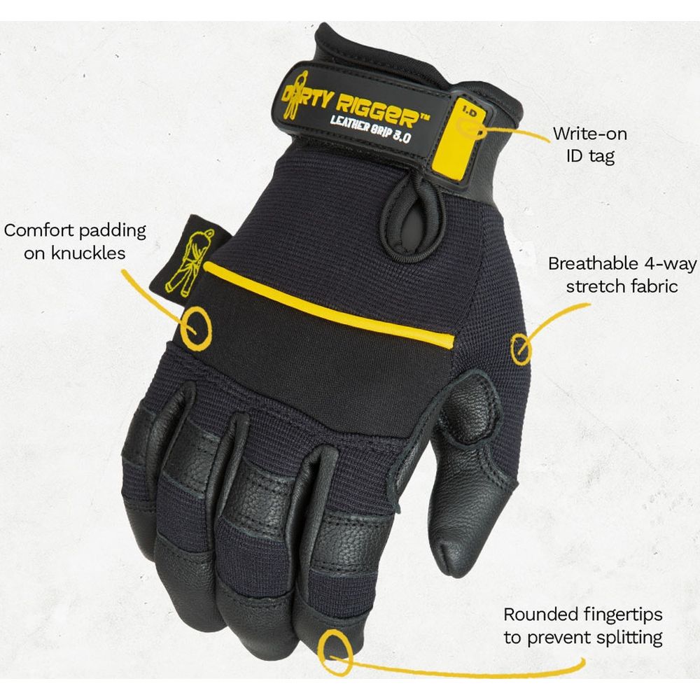 Dirty Rigger Leather Grip 3.0 Handschuh, Vollfingerhandschuh XXL