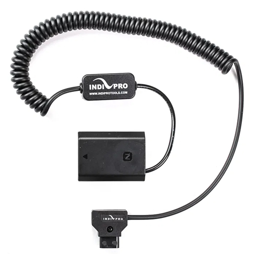 IndiPro Coiled D-Tap auf Sony Alpha 7 III (NP-FZ100) Type Dummy Akku (24-36")
