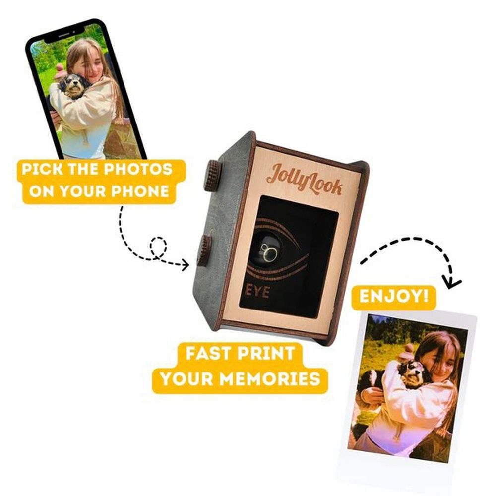 JollyLook EYE Digital-analoger Sofortbilddrucker, Farbe braun