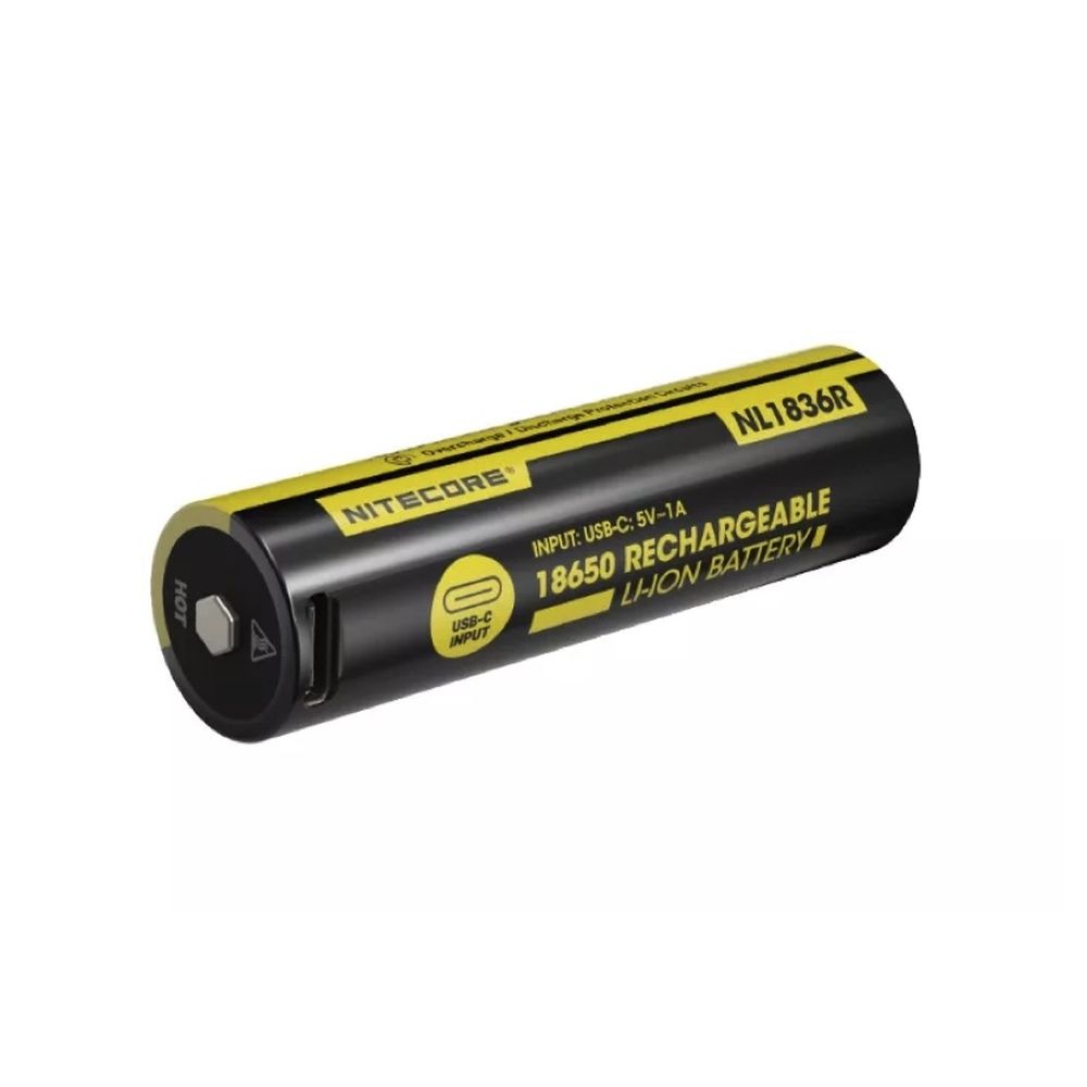 Nitecore NL1836R Li-Ionen-Akku mit integriertem USB-C-Ladeanschluss, 3,6 V, 3600 mAh