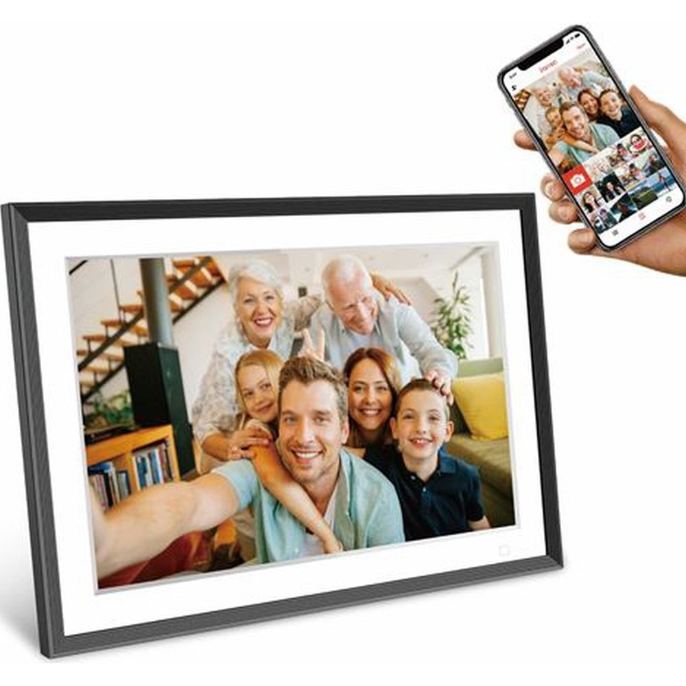 Frameo Digitaler Fotorahmen HF-109T Schwarz 10,1 Zoll mit FrameGlow