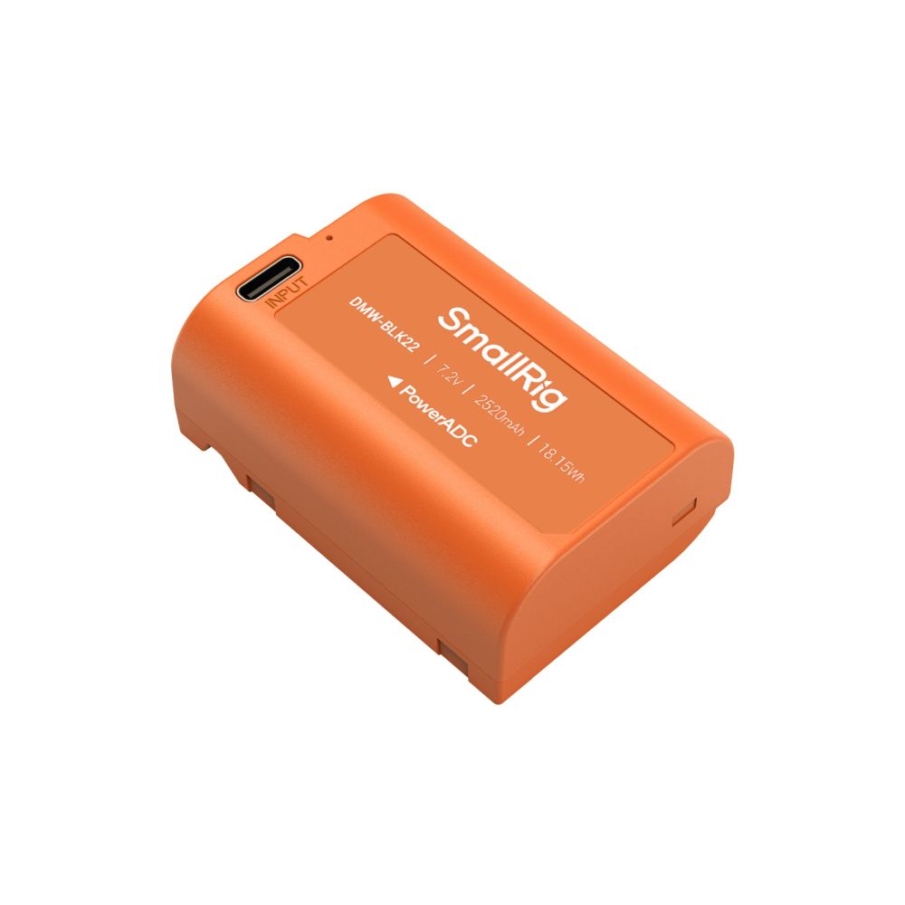 SmallRig 4979 DMW-BLK22 USB-C wiederaufladbarer Kamera-Akku, orange