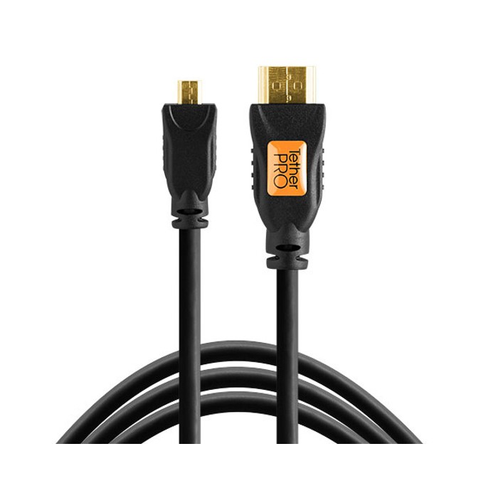 Tether Tools TetherPro HDMI-Micro-zu-HDMI-2.0-Kabel, 1 Fuß (0,3 m), Schwarz
