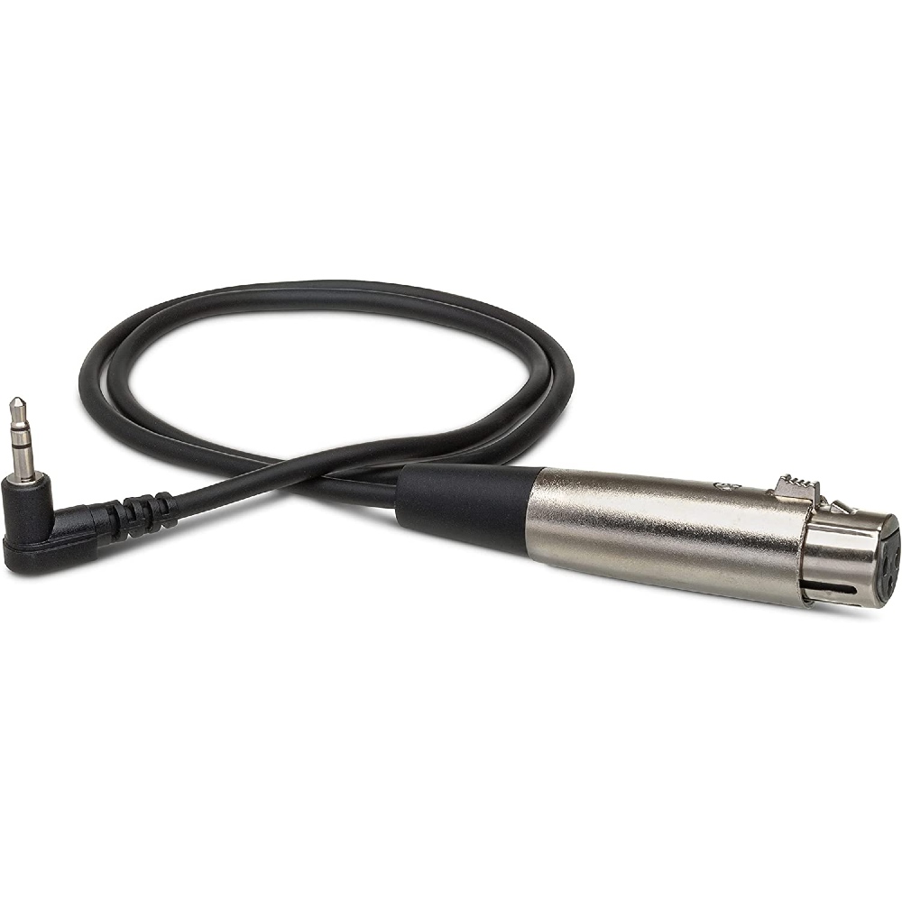 Hosa Microphone Cable XLR3F to Right-angle 3.5mm TRS, 30cm