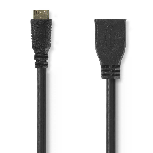 Nedis High Speed HDMI-Verlängerungskabel mit Ethernet HDMI Mini-Stecker - HDMI-Buchse 0,2 m Schwarz