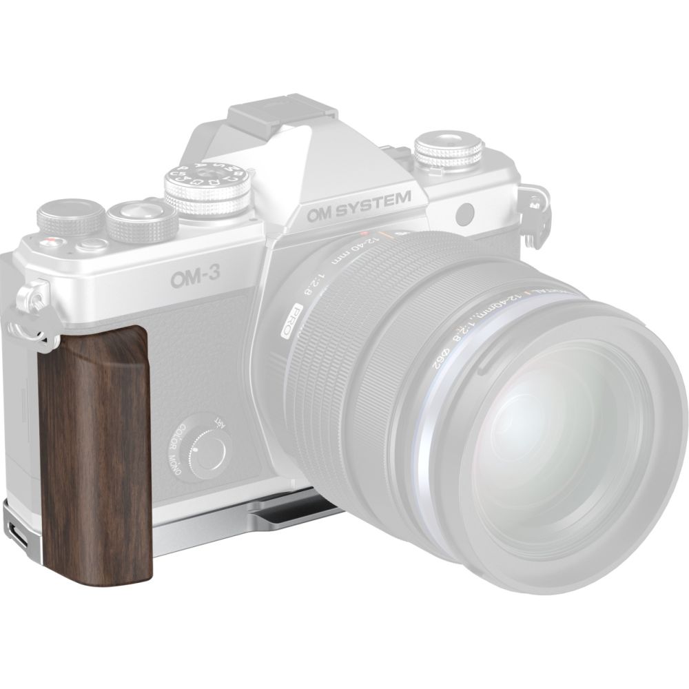 SmallRig 5563 L-förmige Montageplatte mit Holzgriff für OM SYSTEM OM-3