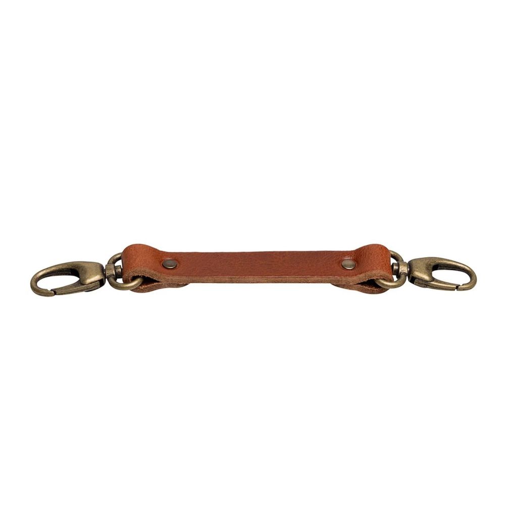 Der Hantler Brustgurt Cognac / Altsilber, groß 33cm