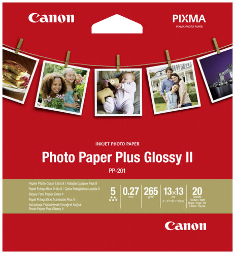 Canon PP-201 Photo Paper Plus Glossy II 13x13cm 265g 20 Blatt